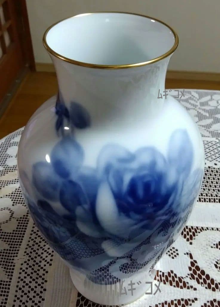 大倉陶園 花瓶花器⑨ブルーローズ〈36cm〉(新品未使用)