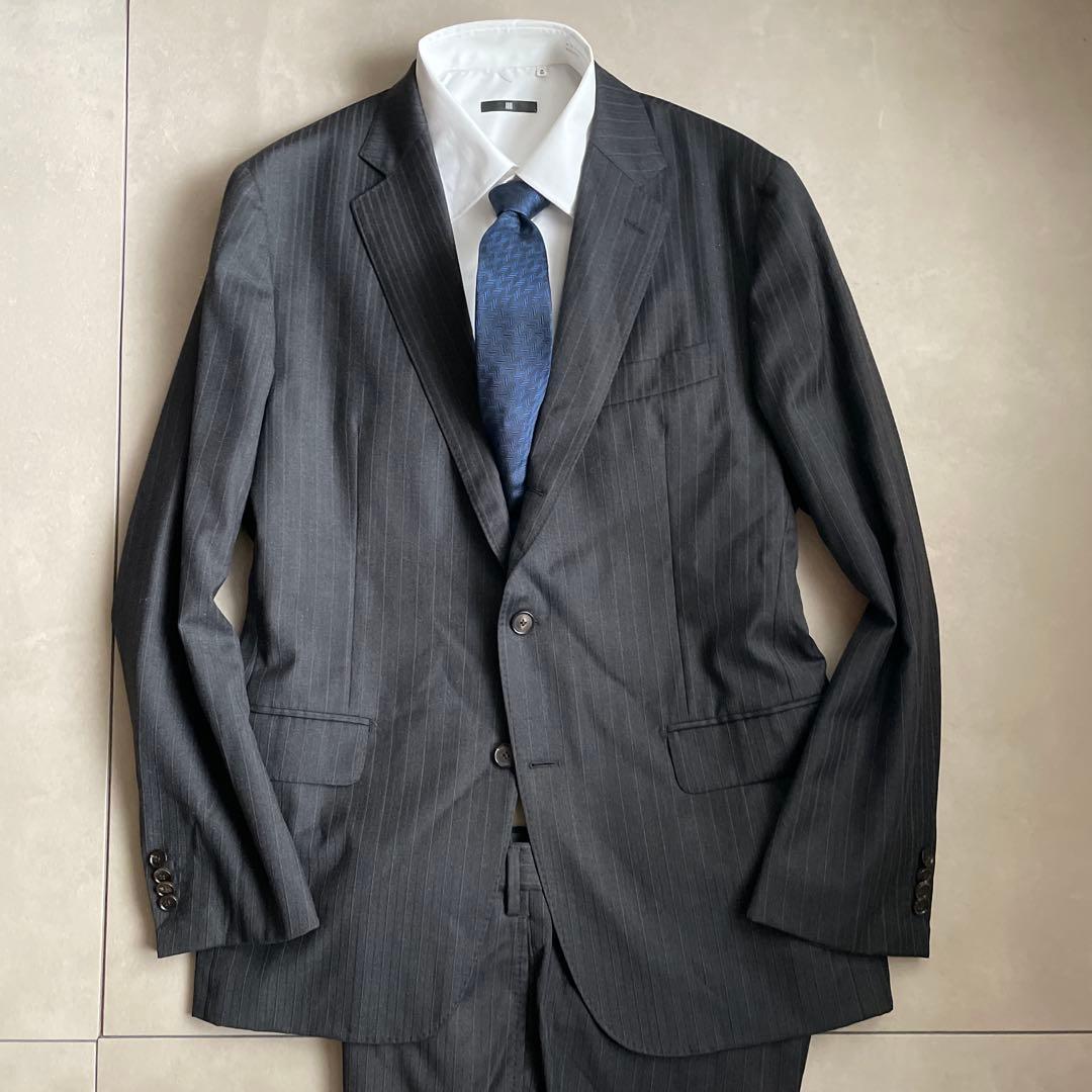 バーニーズニューヨーク ロロピアーナ スーツ グレー ストライプ L相当