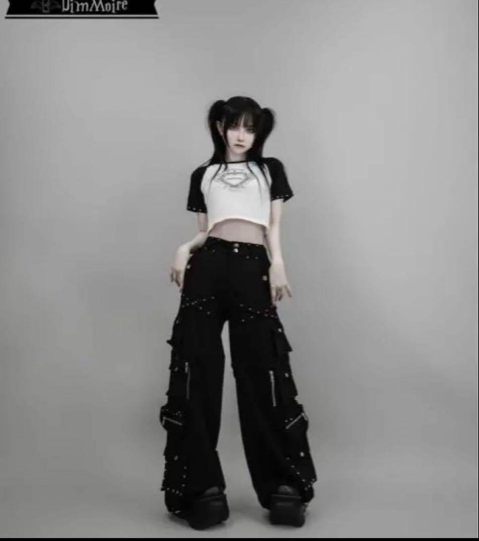DimMoire スタッズカーゴパンツ　黒　L