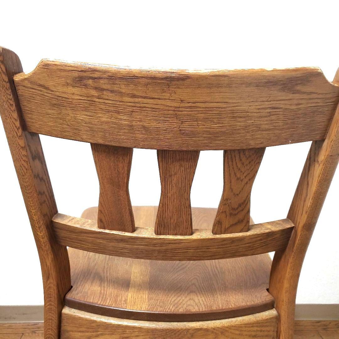 【希少】オーク無垢 ダイニングチェア アンティーク 木製 チェア 椅子