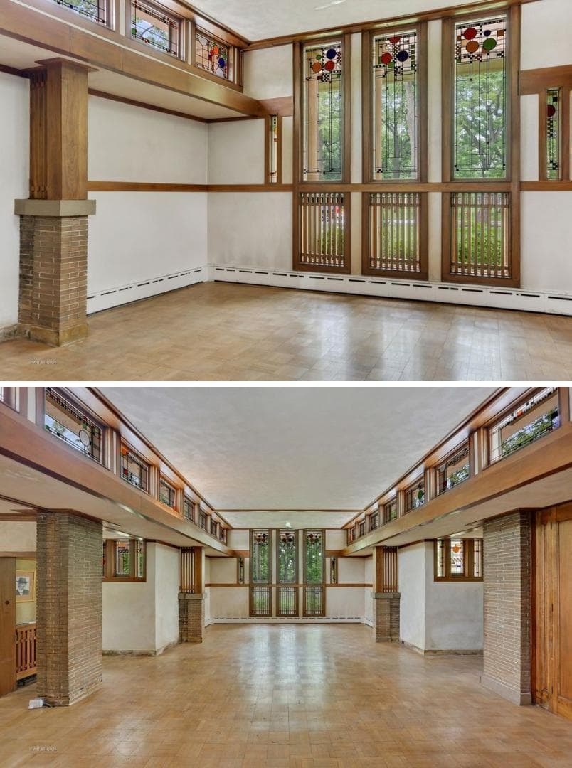 フランク・ロイド・ライト 大型ヴィンテージステンドグラス クーンレイ邸 パレード