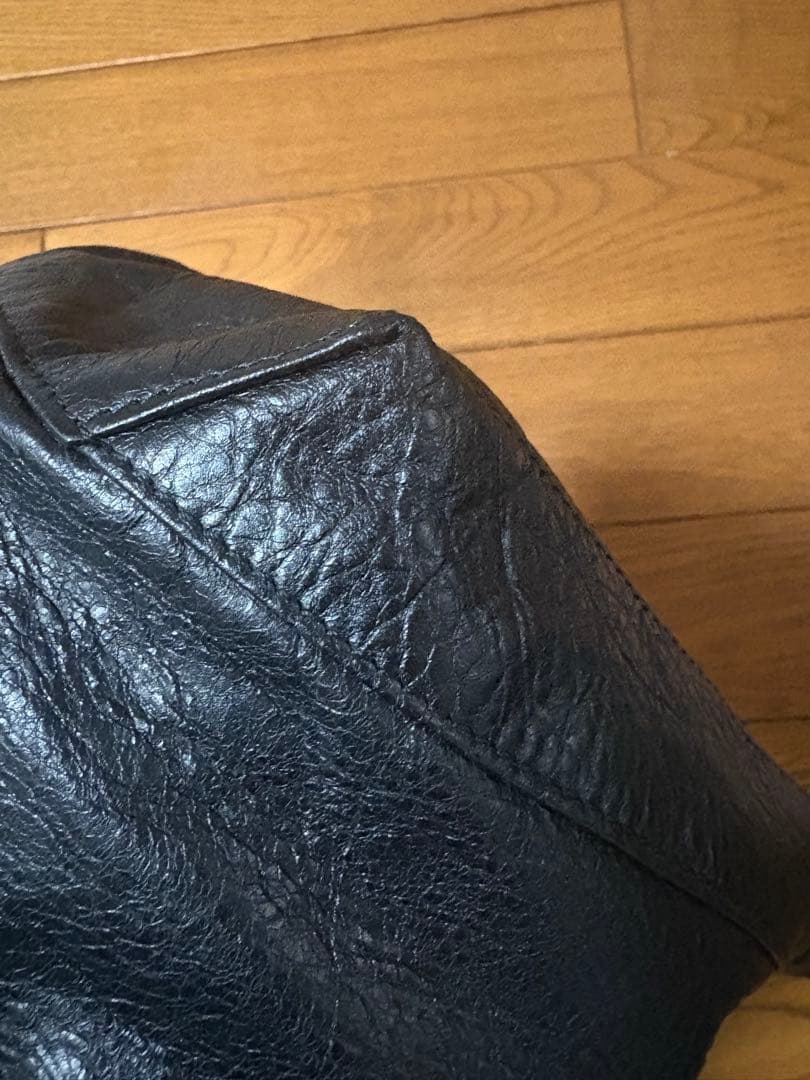 【未使用】BALENCIAGA ブラックレザー ショルダーバッグ　サンデー
