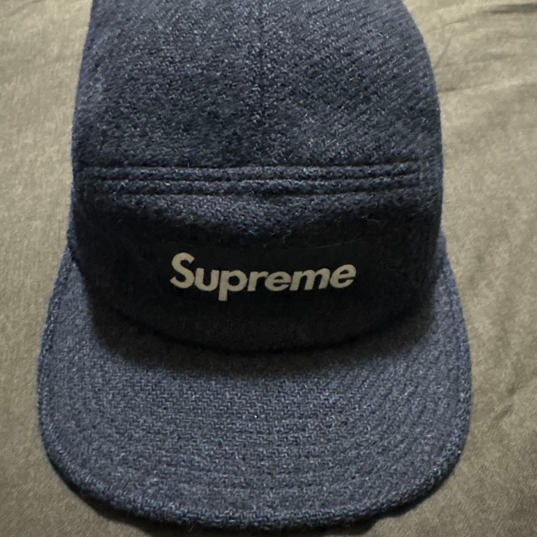 Supreme ネイビーキャップ ハリスツイード
