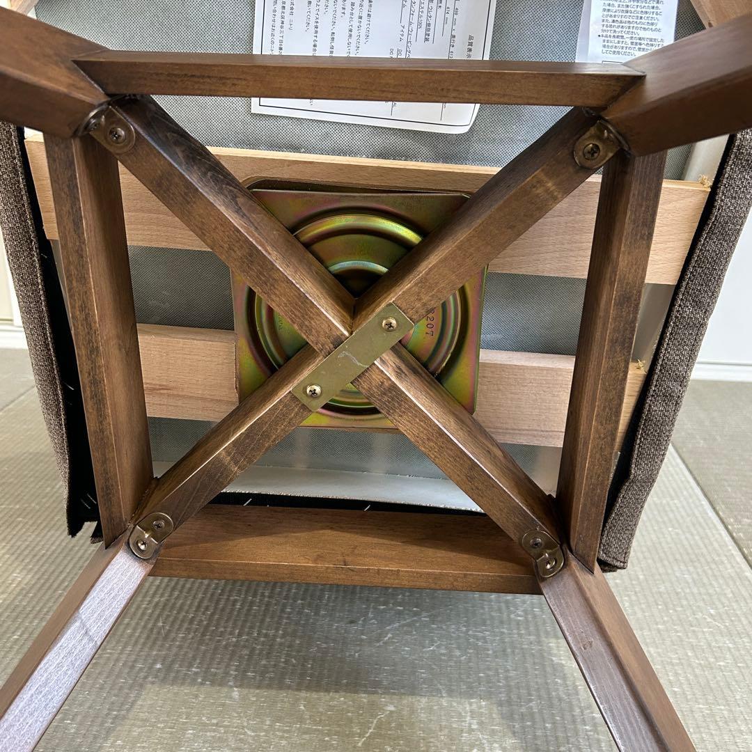 ニトリ ダイニングチェア 回転椅子 ブラウン Nシールド ファブリック