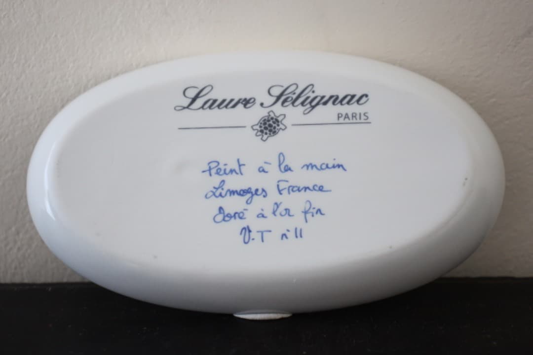 ロールセリニャック　リモージュ　エンパイヤコレクション　金彩葉柄　小皿　プレート