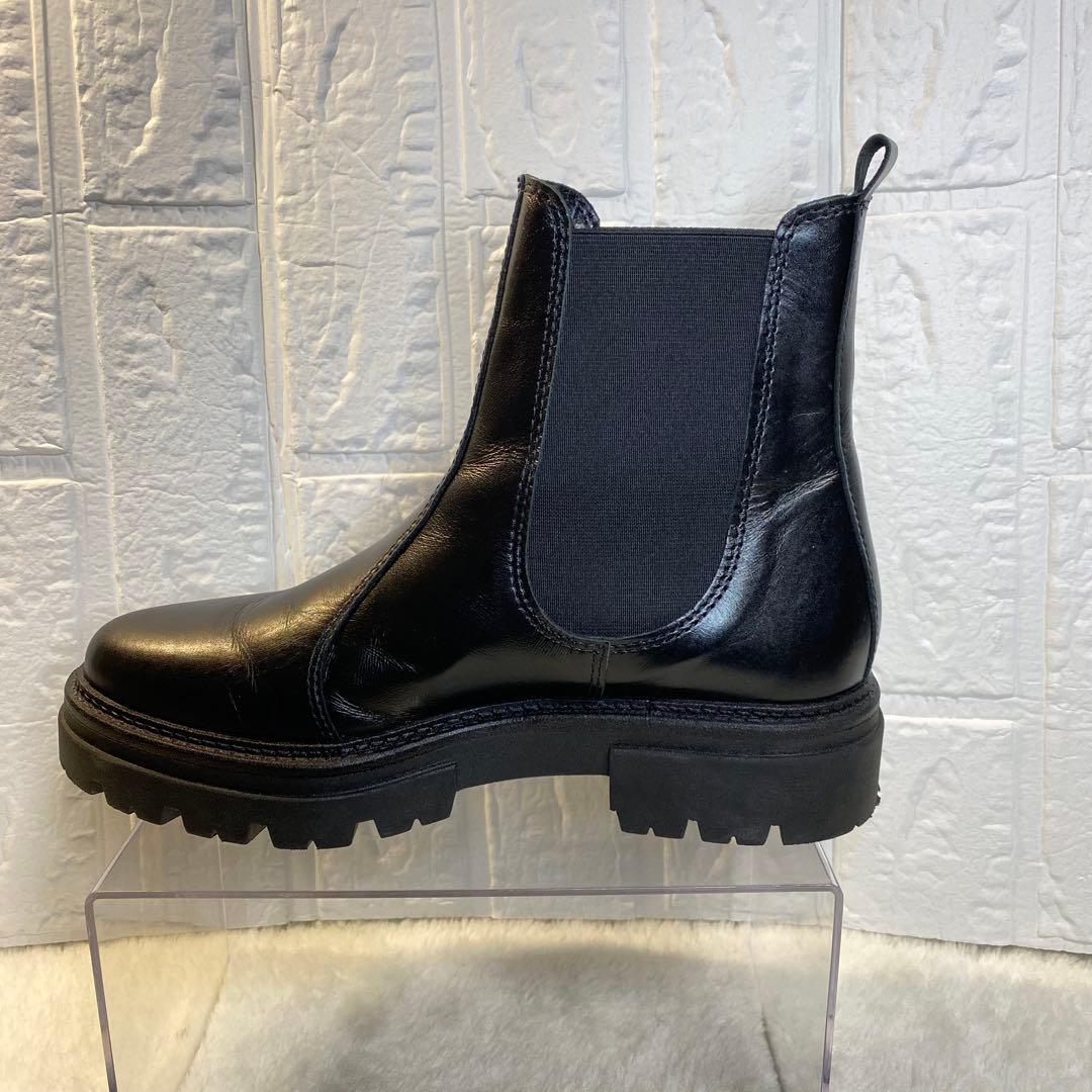 【美品】ENESS エネス サイドゴアブーツ 38 24cm ブラック 厚底