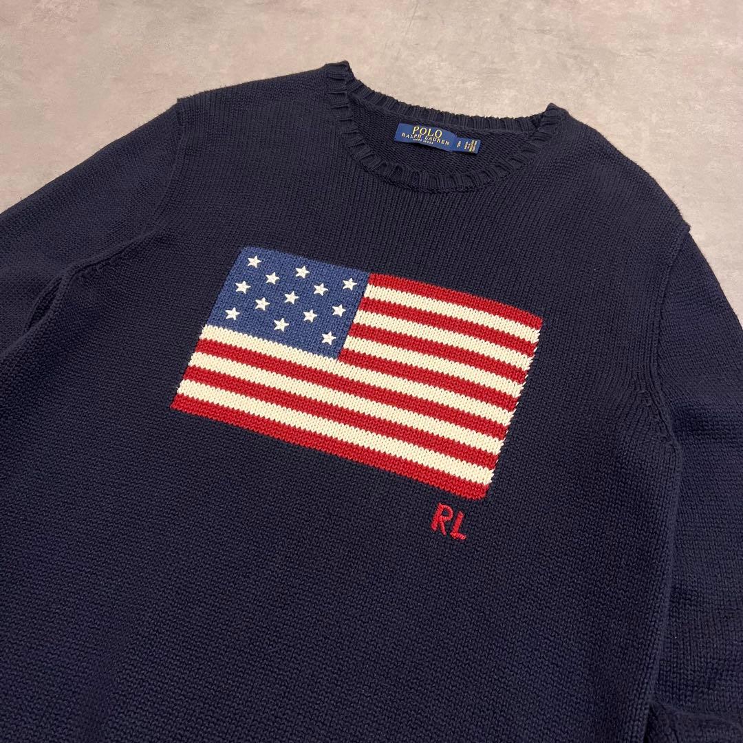 トップス Ralph Lauren American flag knit USA made