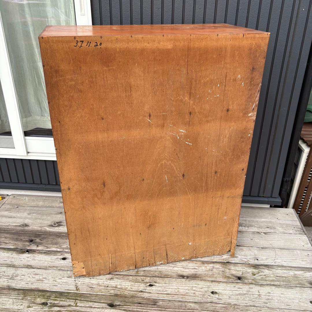 昭和レトロ 古家具 モザイクガラス戸 木製キャビネット 食器棚 サイドボード