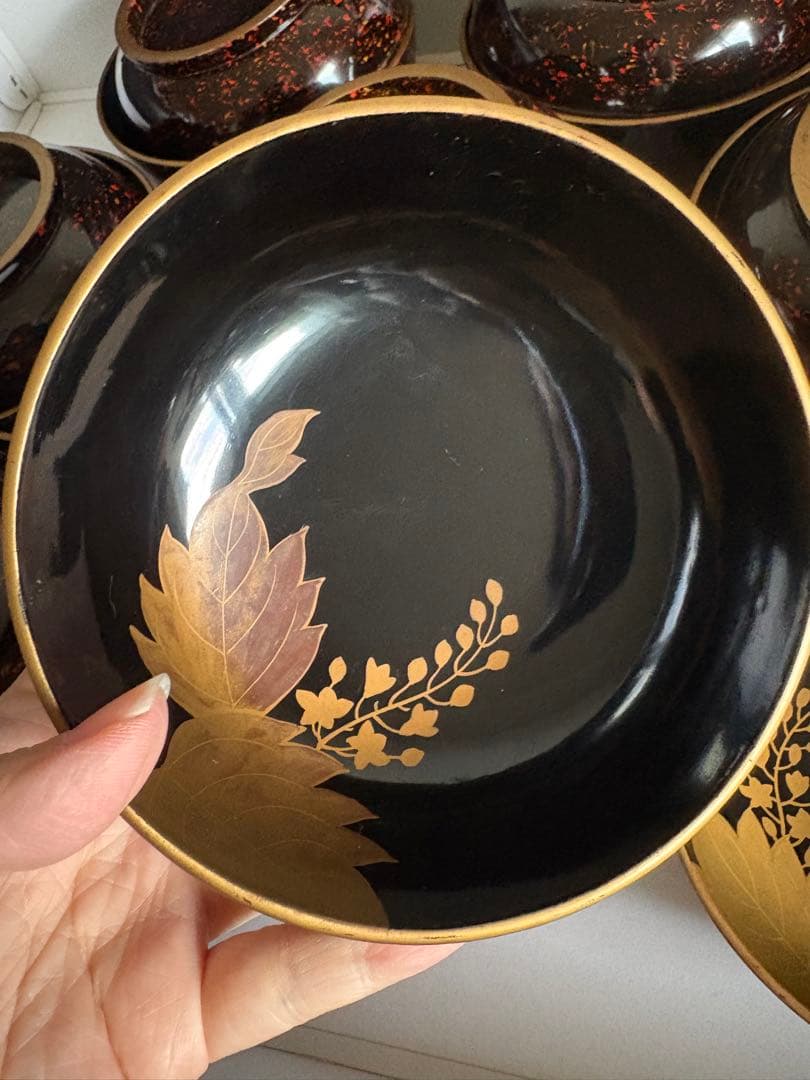 輪島塗漆器　椀　内桐巻繪　菓子椀　 拾人前入　蒔絵　10客　訳あり