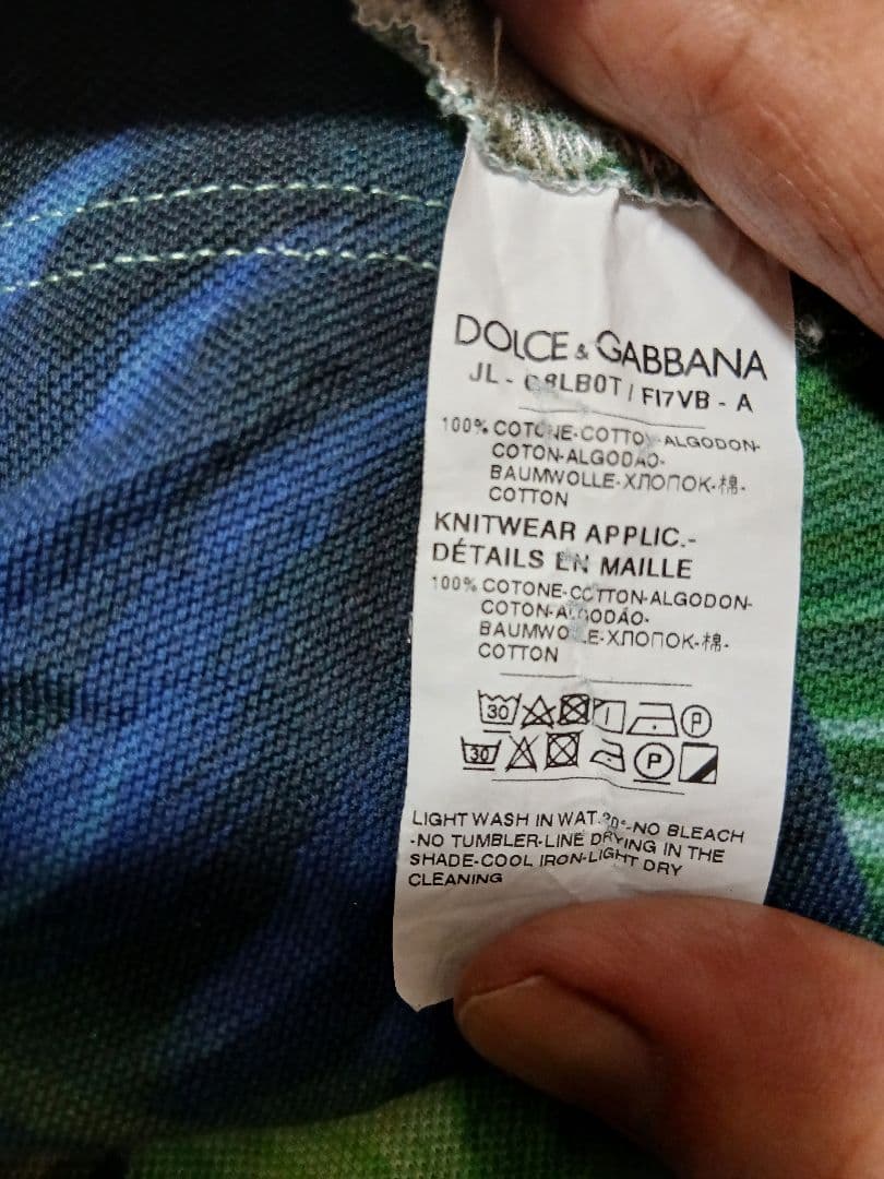 DOLCE&GABBANA　トラとオウムのプリントポロシャツ