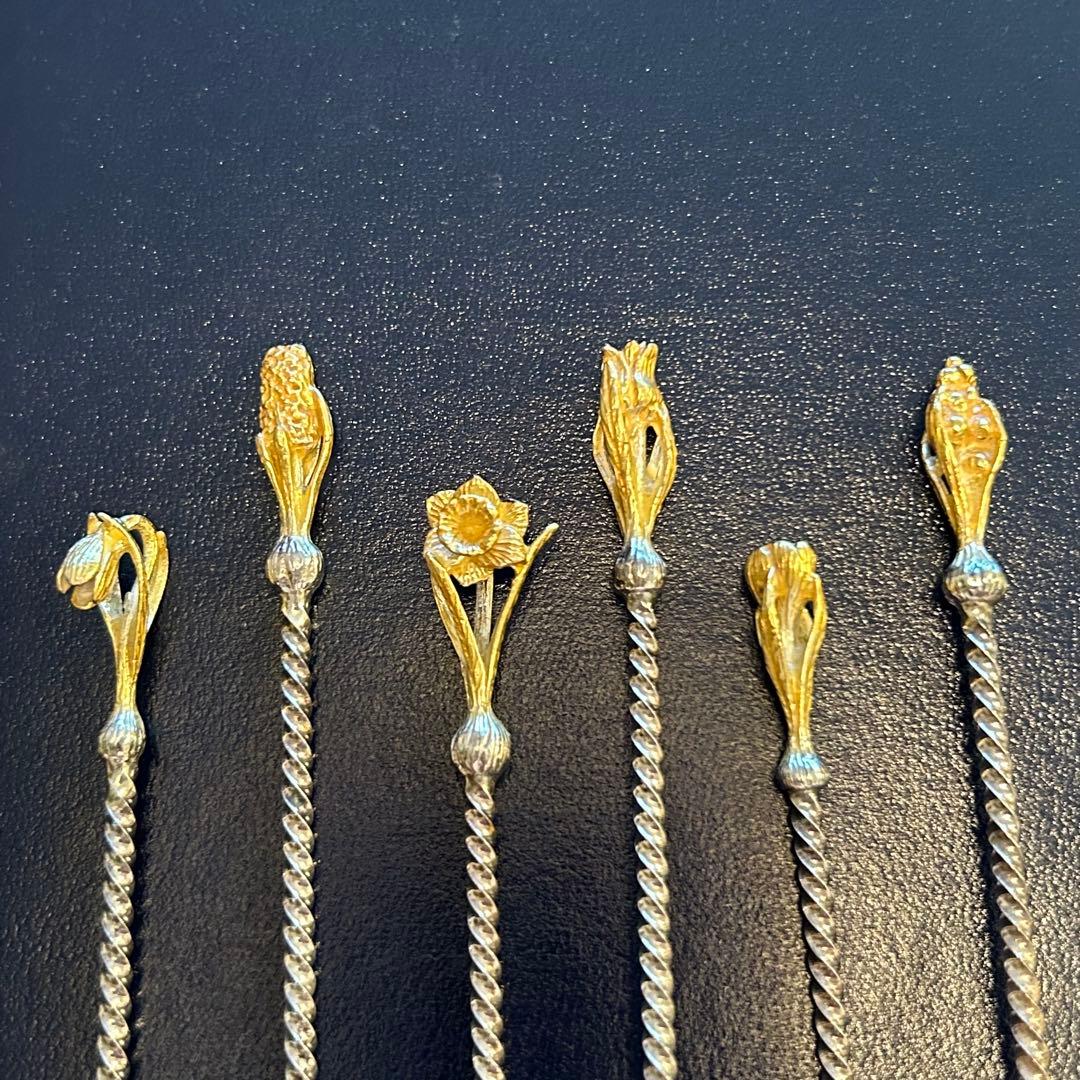 【希少】英国マッピン&ウェッブ　花モチーフ　スプーンセット