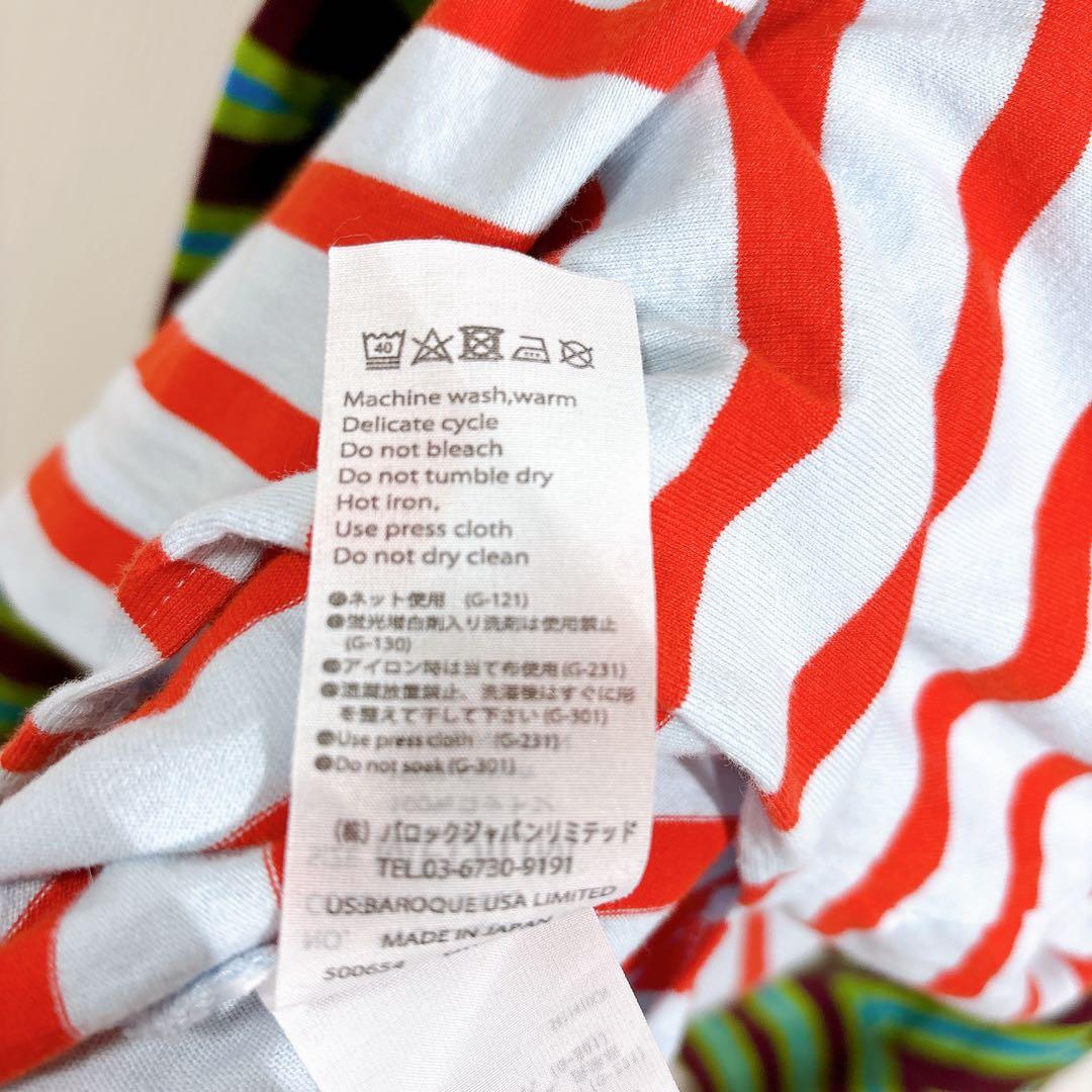 nagonstans ナゴンスタンス ボーダー　パネルスリーブTシャツ