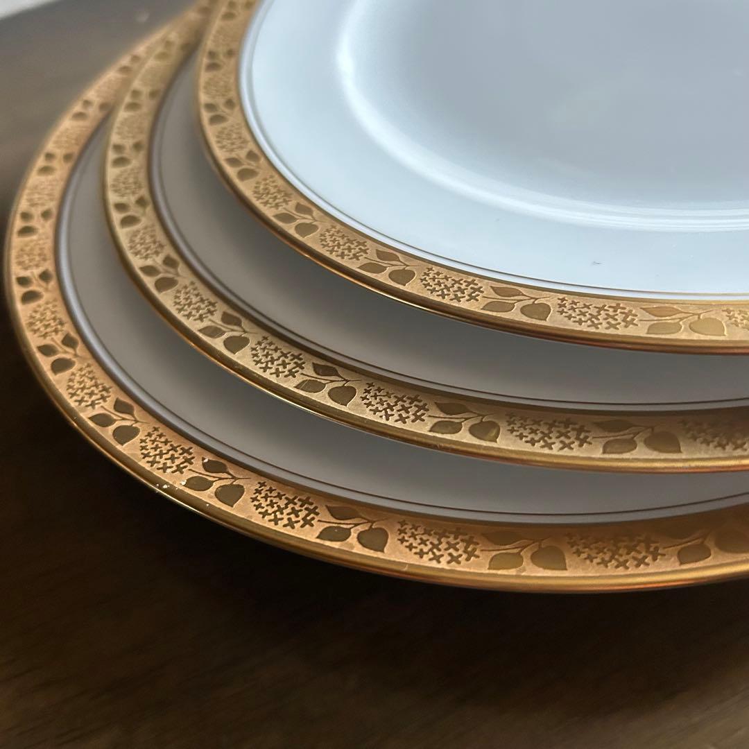大倉陶園 OKURA 皿 エンボス 陶器 洋食器 金彩 ビンテージ 高級