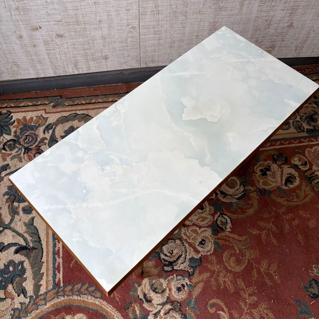 昭和レトロ ミッドセンチュリー 大理石柄 木製センターテーブル コーヒーテーブル