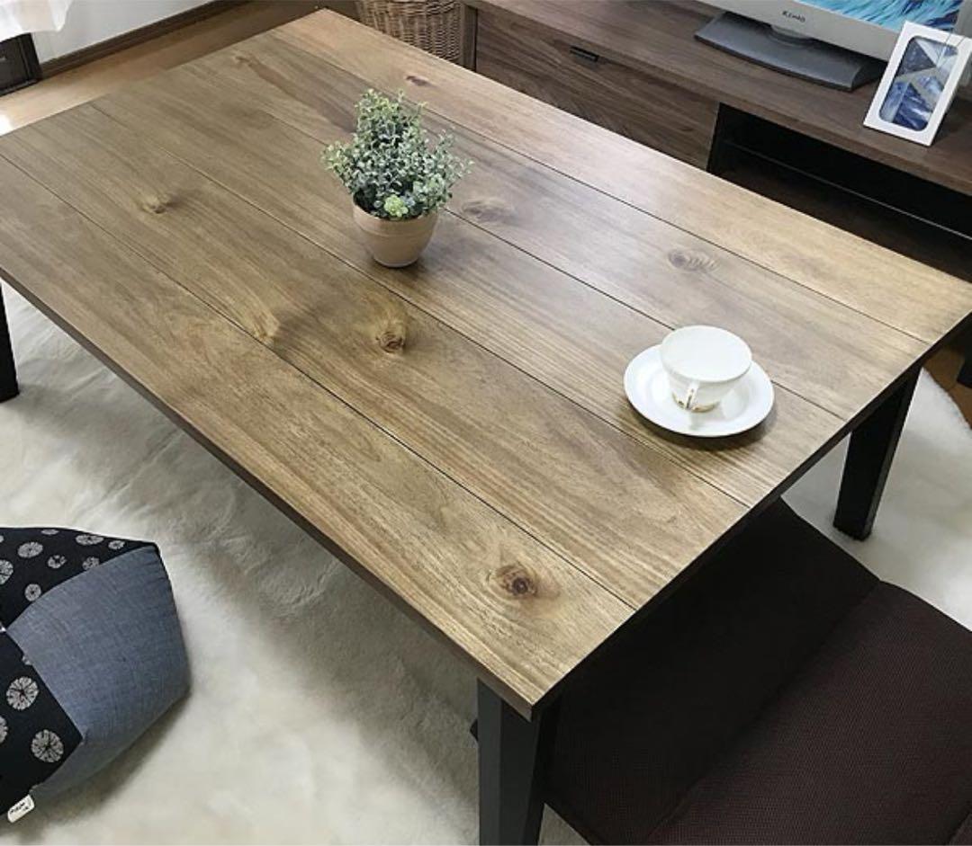 【新品】 ヴィンテージ こたつ テーブル  長方形 120cm アカシア材突板