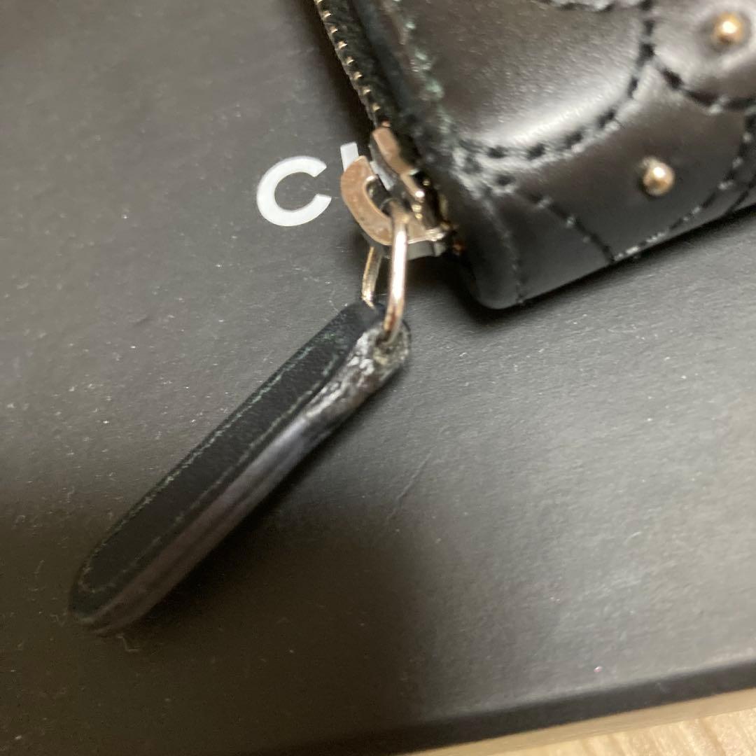 美品☆CHANEL ブラック ケース スタッズ☆カメリア☆カードケース☆