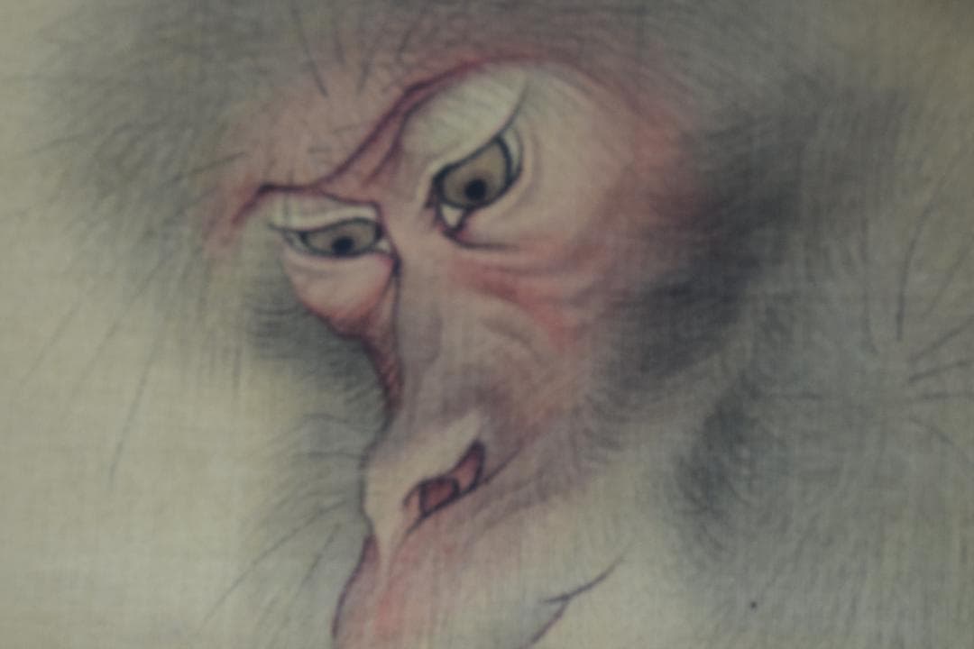 【真作】森祖仙/森狙仙/親子猿之図/掛軸☆宝船☆Y-896　JM