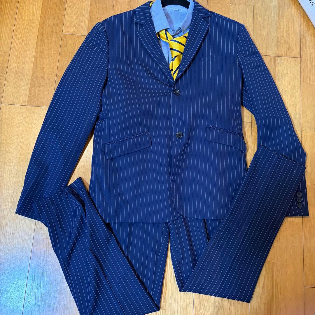 170 ネイビー ストライプ スーツ 2ピース 卒業式　男子　男の子　160