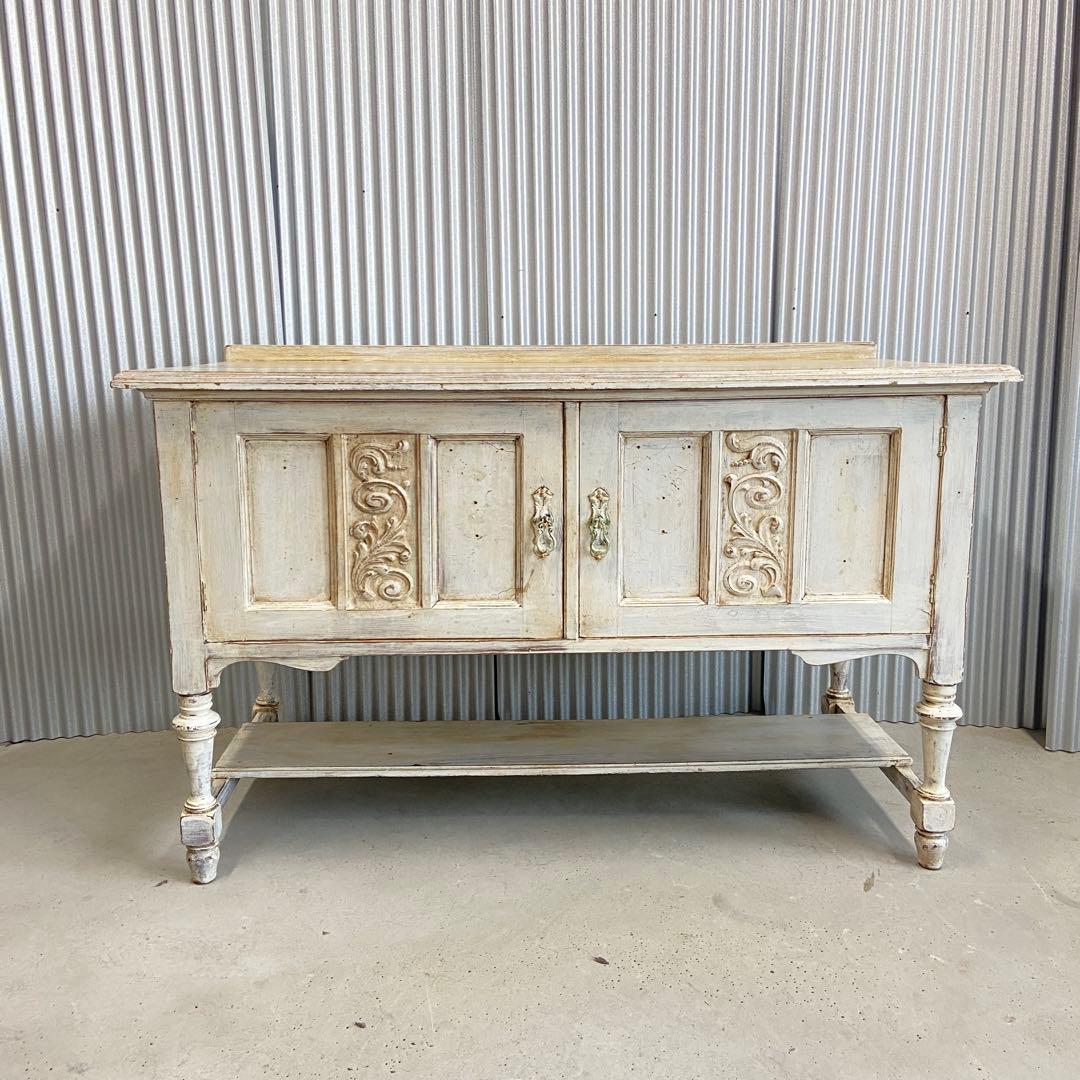 アンティーク　キャビネット　テレビボード　ホワイト