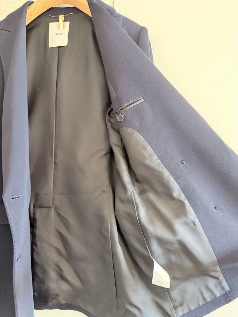 【ebure】エブール　ダブルジャケット　38サイズ　ネイビー