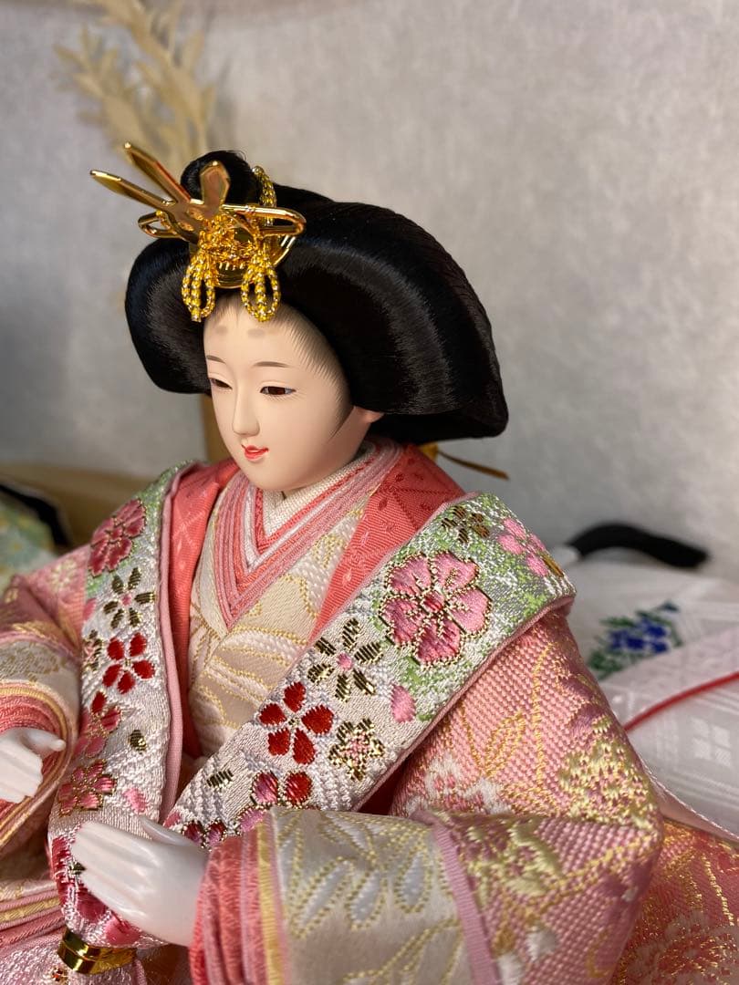 東京久月　雛人形　親王飾り白木平飾りセット・間口約５５×奥行約３２×高さ約２９㎝