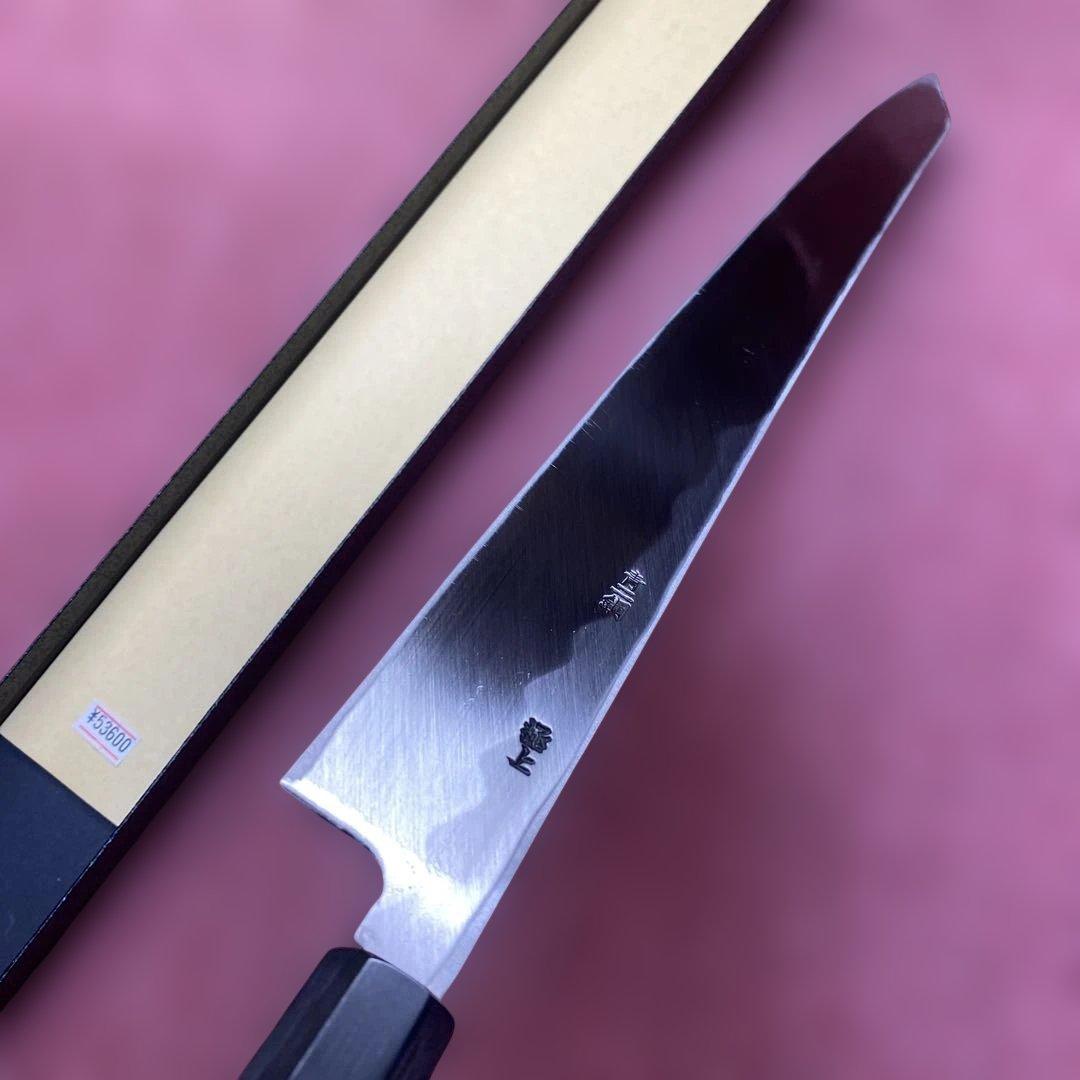 青二鋼　勘所切付柳刃包丁　360㎜　尺2寸