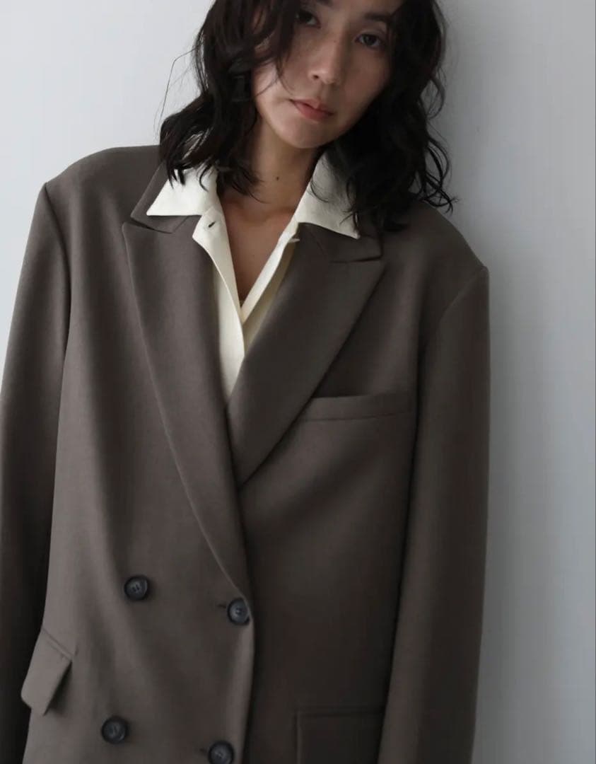 ジャケット・アウター aere over double jacket khaki brown 38