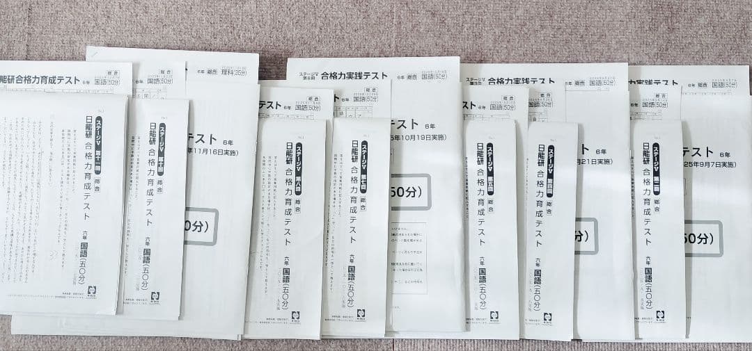 2025年日能研6年後期合格力育成.実践テスト➕️入試実践.直前模試