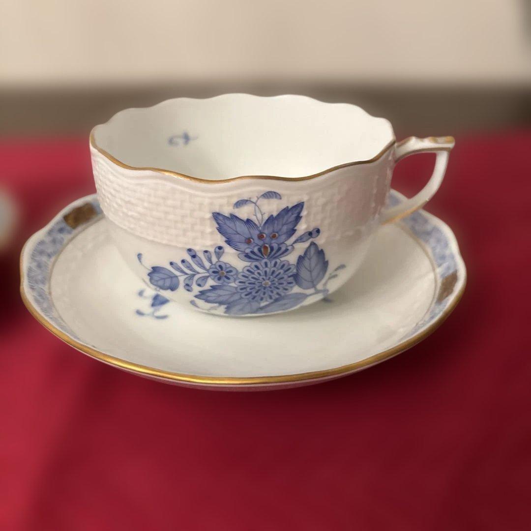 【美品✨】HERENDアポニー ブルー　カップソーサー　２セット