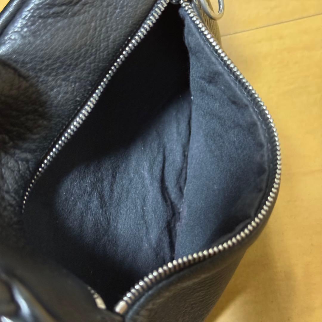 Aeta ディアレザー フラットポーチ ショルダー TypeA ブラック