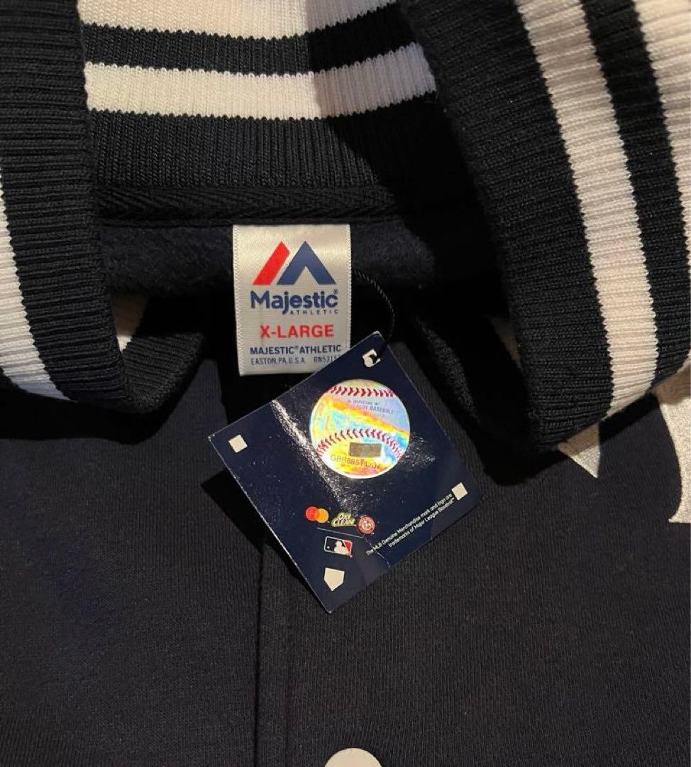 Majestic ニューヨーク ヤンキース ロゴ刺繍 スウェットスタジャン XL