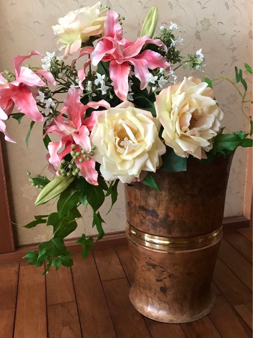 新品未使用　Demainドマン 真鍮製 ブロンズ インテリア 傘立て 花入れ