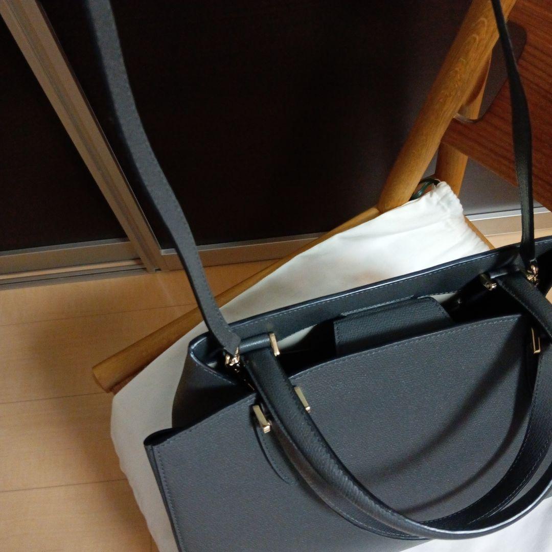 Valextra グレー レザー トートバッグ