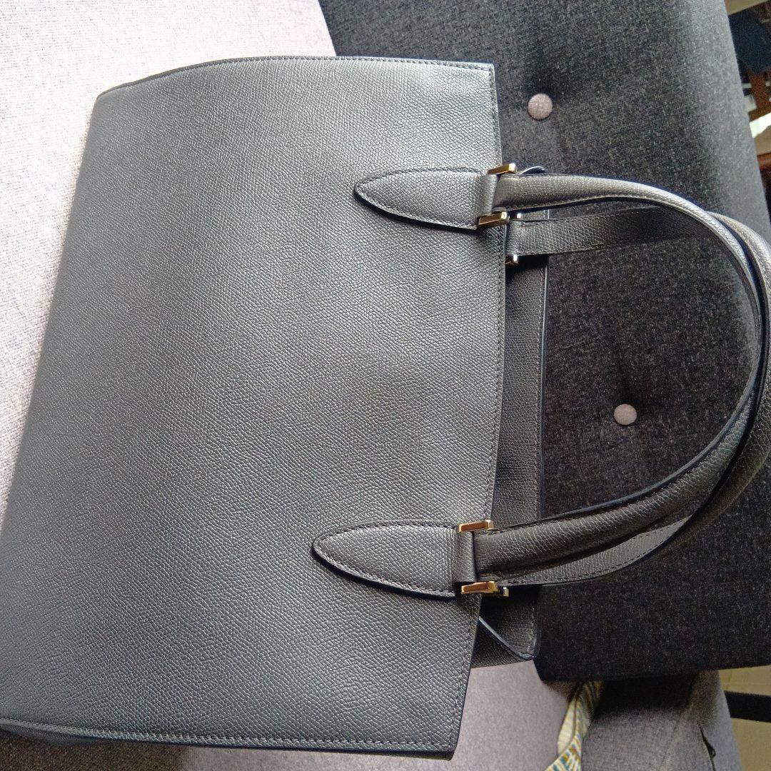 Valextra グレー レザー トートバッグ