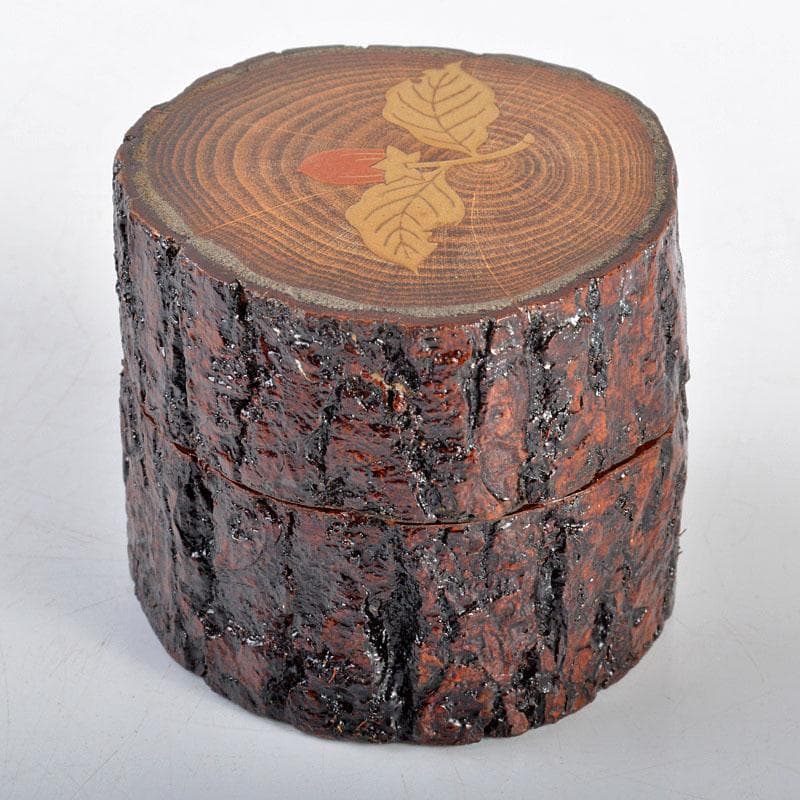 茶道具　加賀蒔絵師　川上峰春作　柿蒔絵　香合　共箱　M　R4370