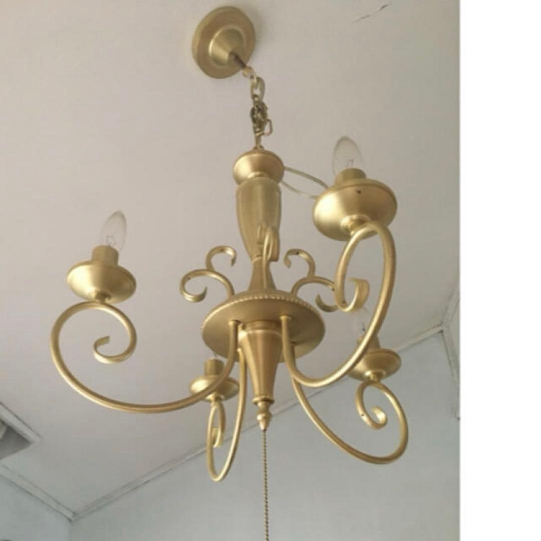 4灯シャンデリア　アンティーク　zara 好き　フレンチシャビーシック