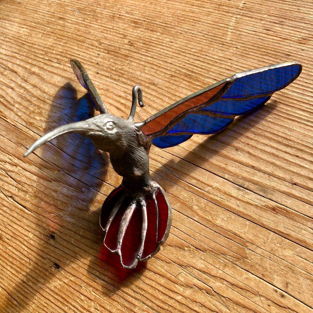 a*u様 ヴィンテージ　ハチドリ　ハミングバード　アメリカ製　ステンドグラス　モ