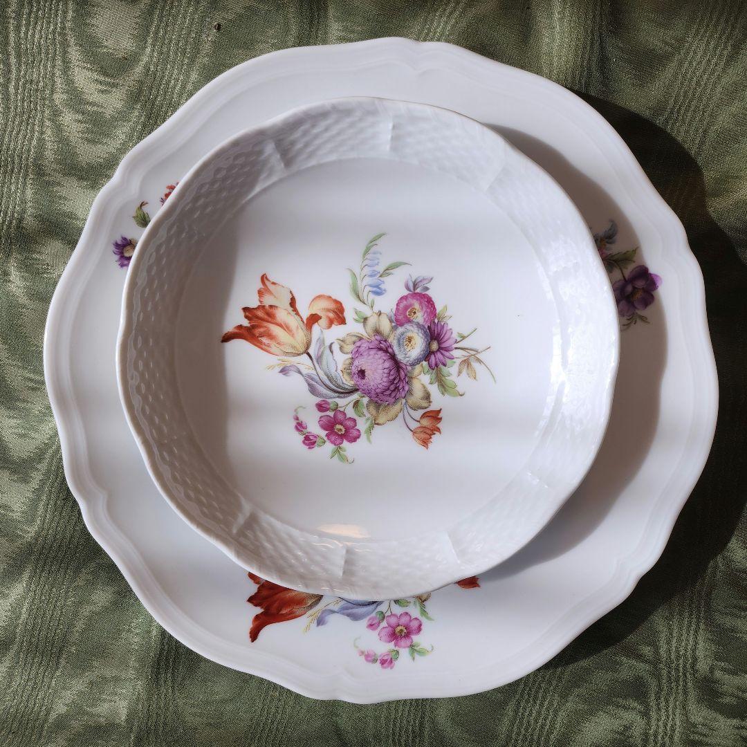 ジノリ サックスフラワー 12枚 丸皿 大皿 セット 27cm 19cm