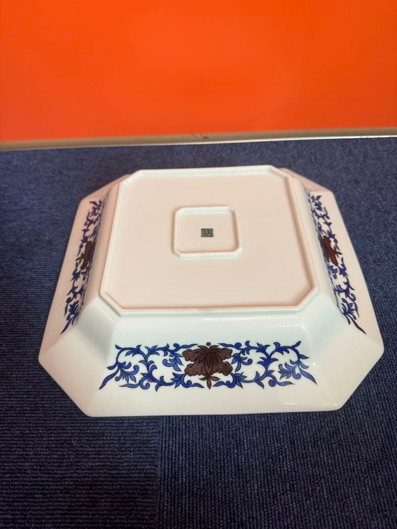 1775 龍峯窯 古九谷手水禽文　大皿　28cm 未使用