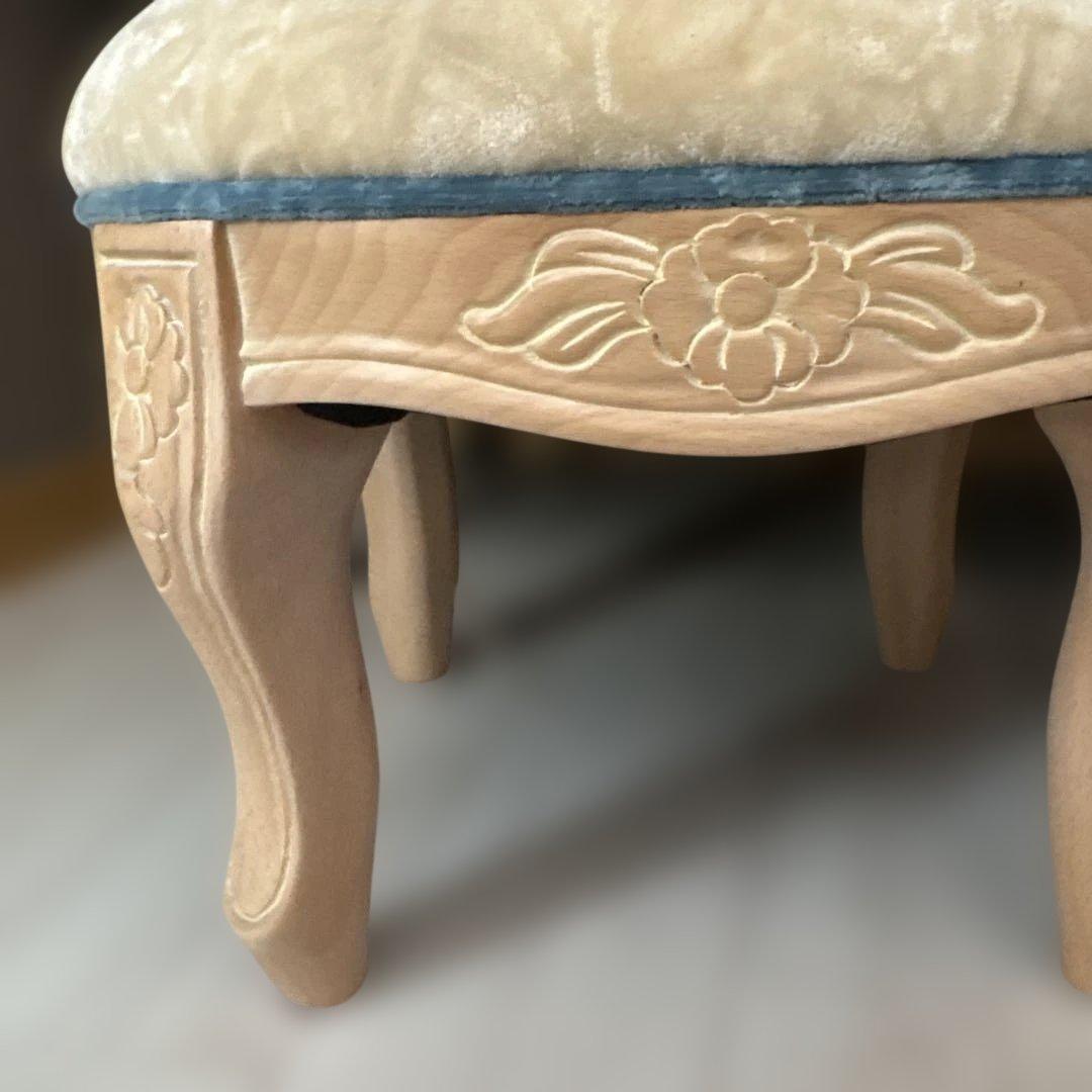 フットスツール　色褪せなし　美品　ベルベット　2脚セット　アフタヌーンティー