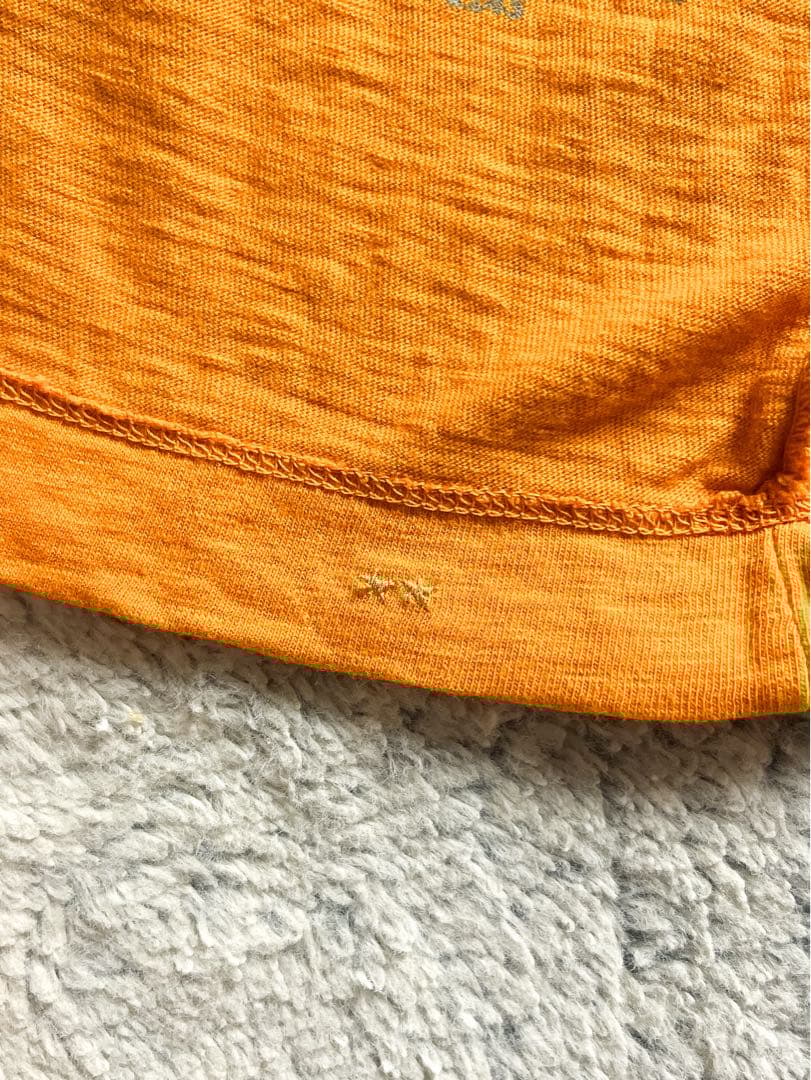 【45R】45rpm 綿100% 天竺の四角Tシャツ クルーネック オレンジ 2