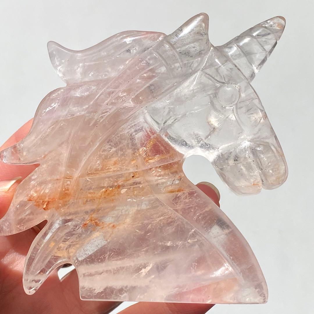 【 天然石 ローズクォーツ ゴールデンヒーラー 共生 ユニコーン ペガサス 】