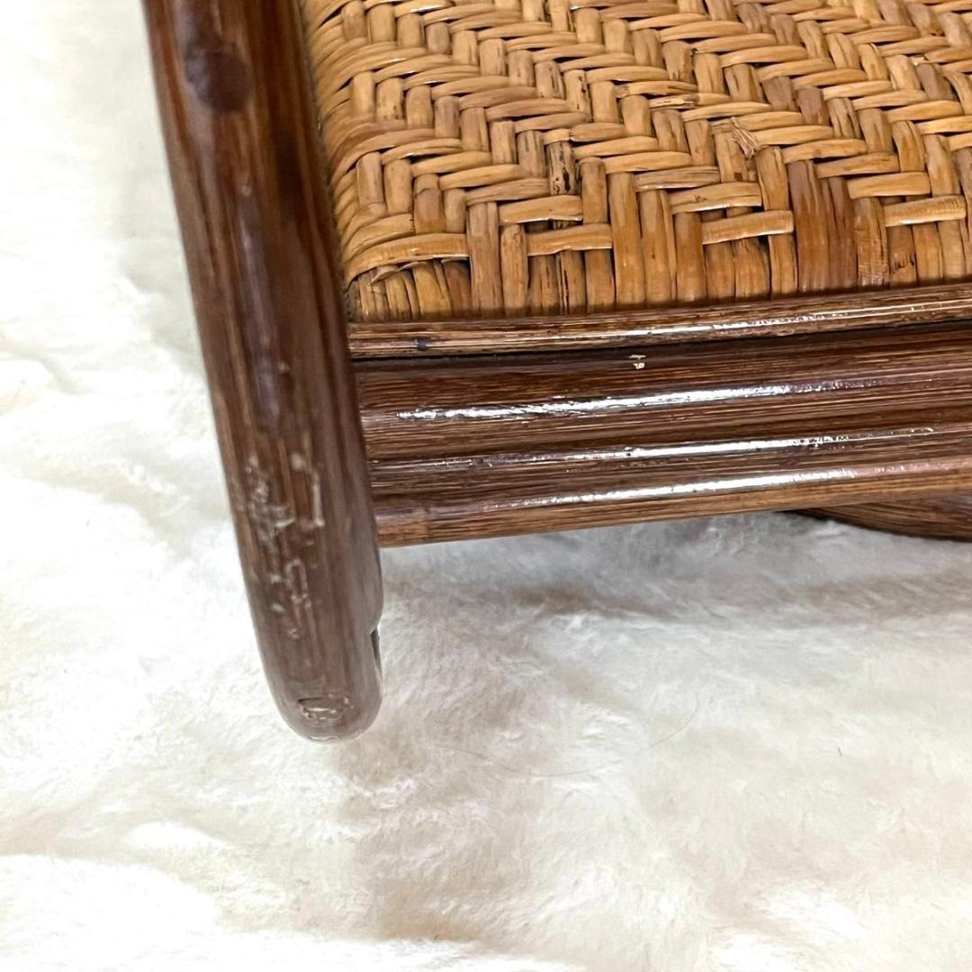 ラタン 回転座椅子 レトロ　ヴィンテージ　ラタンチェア　ロータイプ　2脚セット