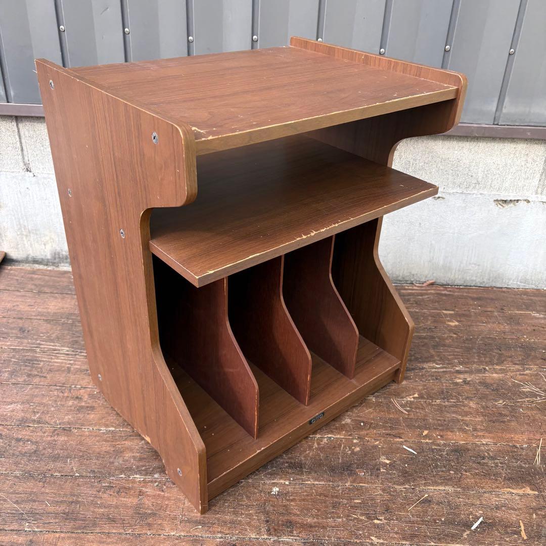 A3 昭和レトロ OTTO レコードラック 木製 LP収納 マガジンラック