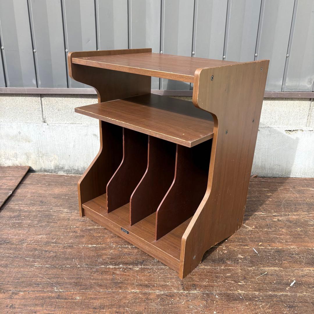 A3 昭和レトロ OTTO レコードラック 木製 LP収納 マガジンラック