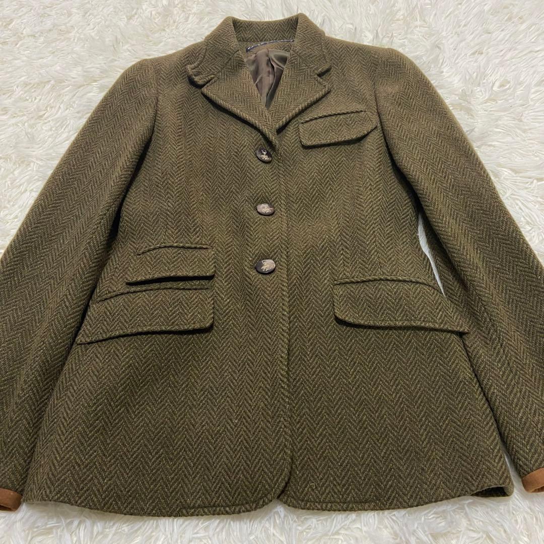 美品　RALPH LAUREN ラルフローレン　ヘンリーボーンジャケットツィード