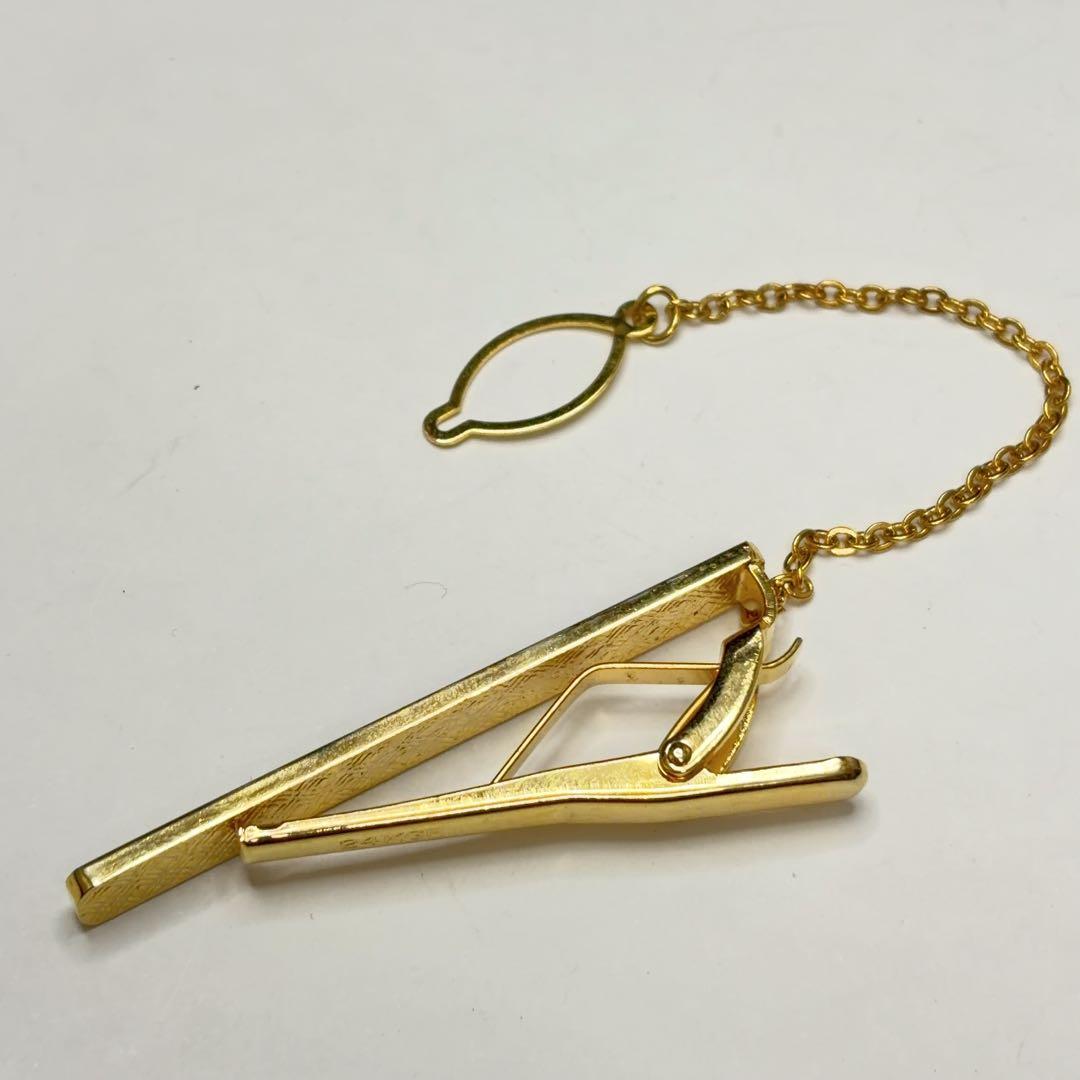 CHANEL ネクタイピン ヴィンテージ 24KGF ココマーク グレー系