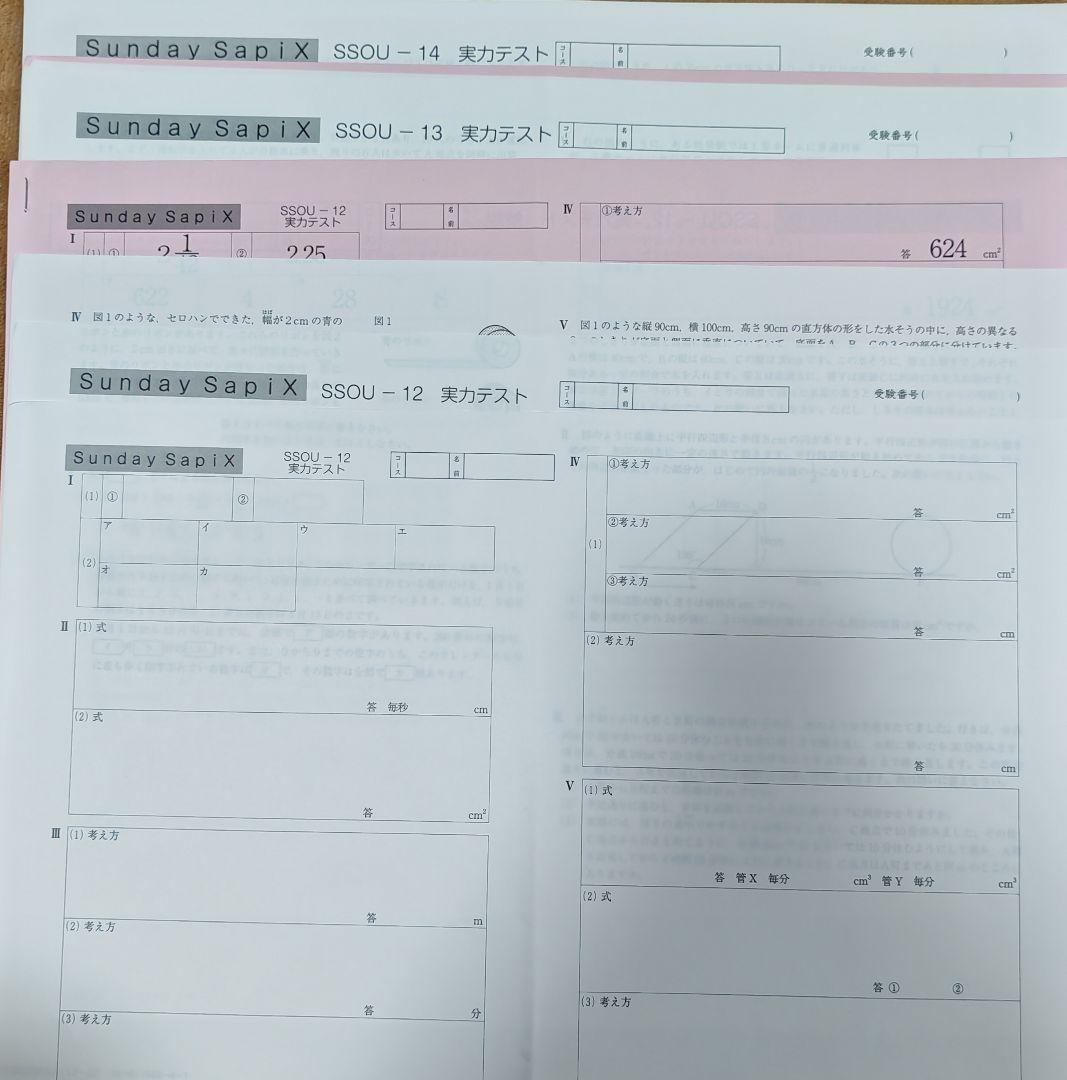 SAPIX　小6　算数 サンデーサピックス SS特訓 桜蔭コース　未使用原本