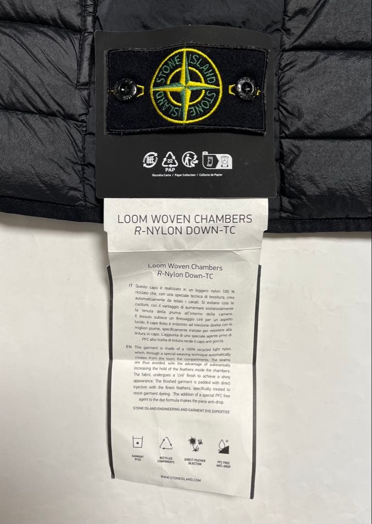 stone GARMENT DYED DOWN ダウンベスト 黒 L