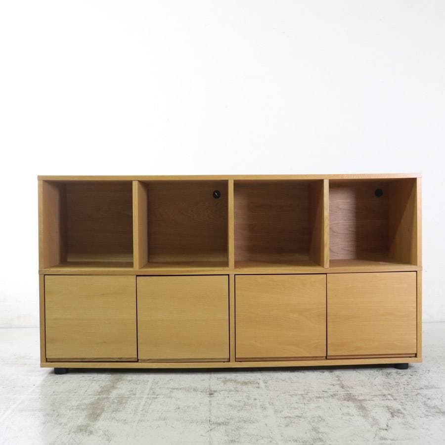 値下無印良品 スタッキングキャビネット 木製ドア 幅162cm オーク材テレビ台